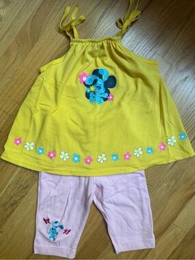 Blues Clues character embroidered appliqué set Tank Top 6X & Leggings Sz 5